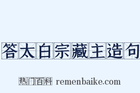 答太白宗藏主造句是什么意思的图片